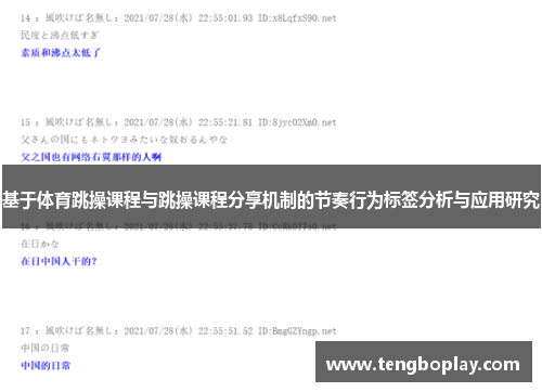 基于体育跳操课程与跳操课程分享机制的节奏行为标签分析与应用研究